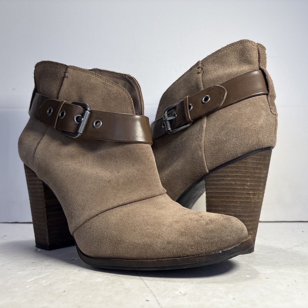 Size 9.5 BCBG Paris Kerinax Brown Buckle Ankle Boots Booties
